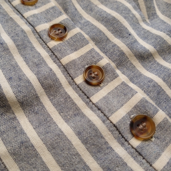 TOP SHOP chambray stripe bustier top S - Picture 12 of 14